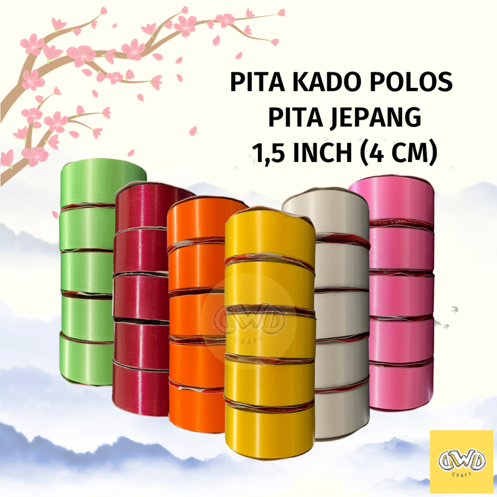 

Pita Kado Polos 1,5 inch (4 cm) / Pita Jepang / Pita Plastik