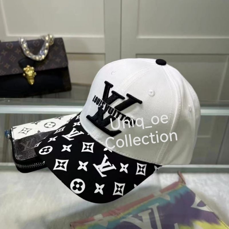 topi baseball VL black white super premium