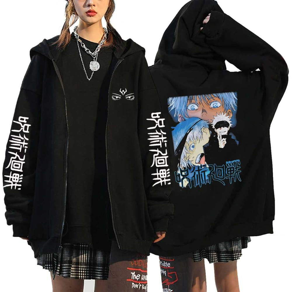 Jaket Resleting Jacket Anime Jujutsu Kaisen Gojo Satoru Manga