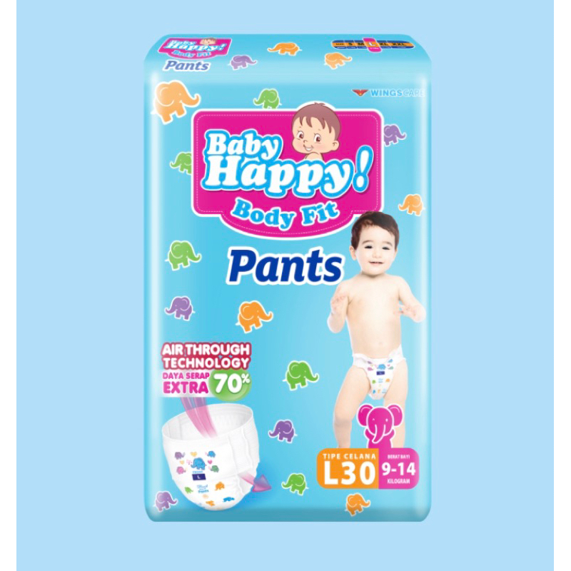 Baby Happy Pants Body Fit | L 30 Celana | Pampers Bayi