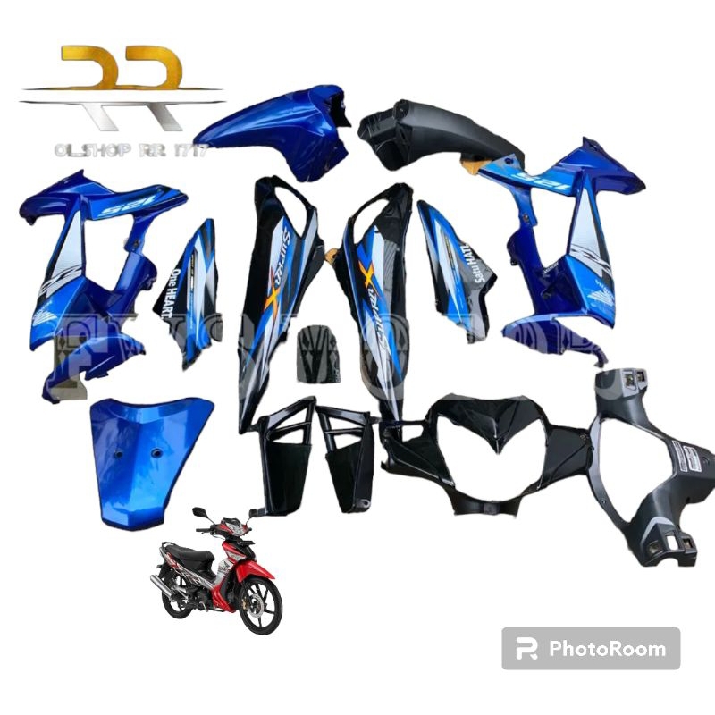 COVER FULL BODY HALUS SUPRA X 125 NEW BIRU