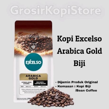 

Kopi Biji Excelso Arabica Gold 200G