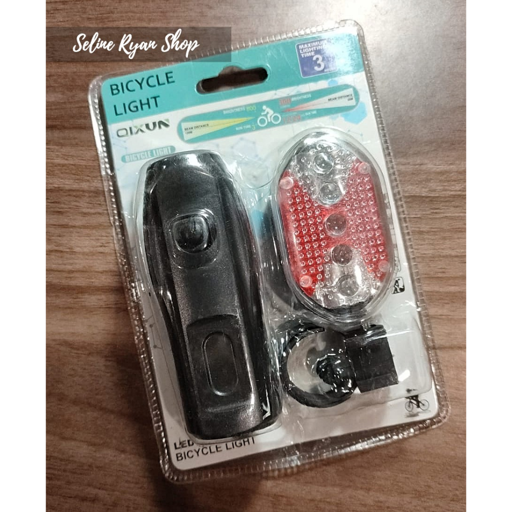 1 SET Lampu Sepeda LED Depan & Belakang QIXUN