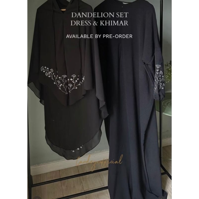 Dandelion set kaftan and bergo khimar