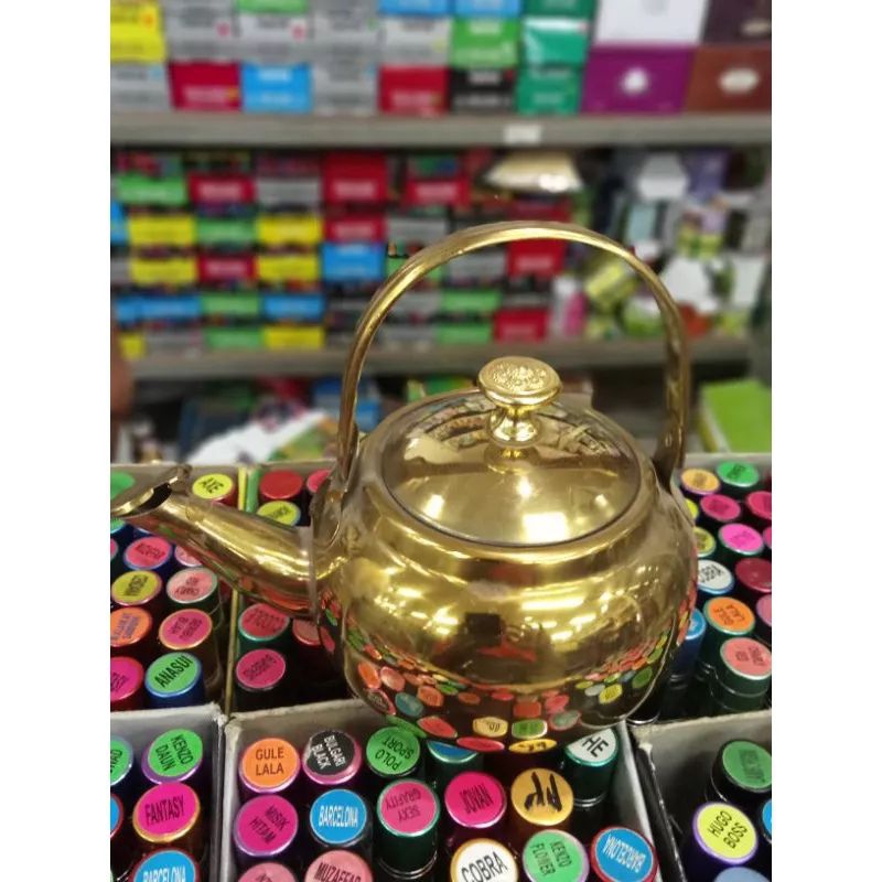 TEKO KUNING 20CM / TEKO OLEH OLEH HAJI / TEKO KUNING PERSIA