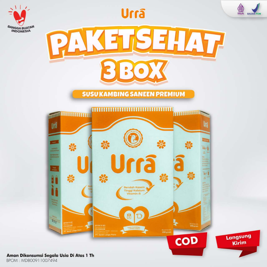 

Urra Susu Kambing Etawa Saneen 3 Box untuk Menambah Berat Badan 200 gram