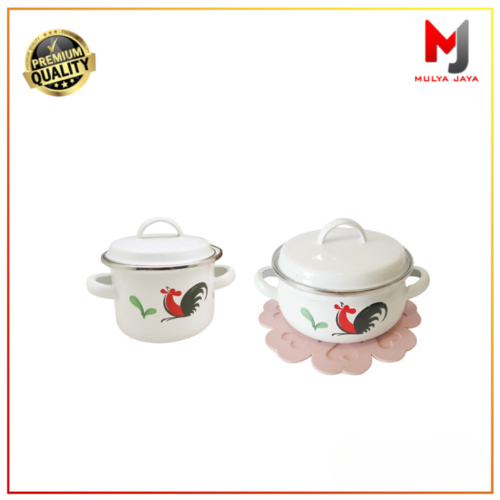 Mulya Jaya Panci Enamel Kedaung 12Cm Panci Mpasi Bayi Anti Lengket