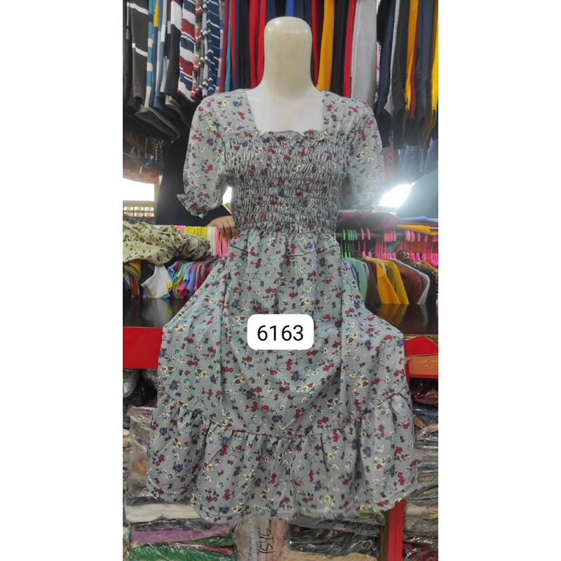 DASTER KERUT PENDEK/DASTER KERUT DADA BALI / ALL SIZE L WARNA RANDOM BAHAN RAYON MOTIF BUNGA SAKURA 