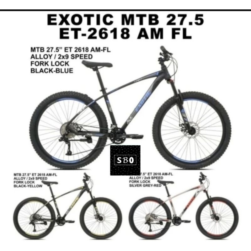 Sepeda MTB 27.5" Exotic 2618 AM FL (2×9 speed) ET 2618 AM FL