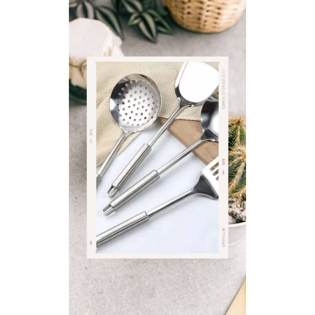 Spatula Steell Sutil Susuk penggorengan
