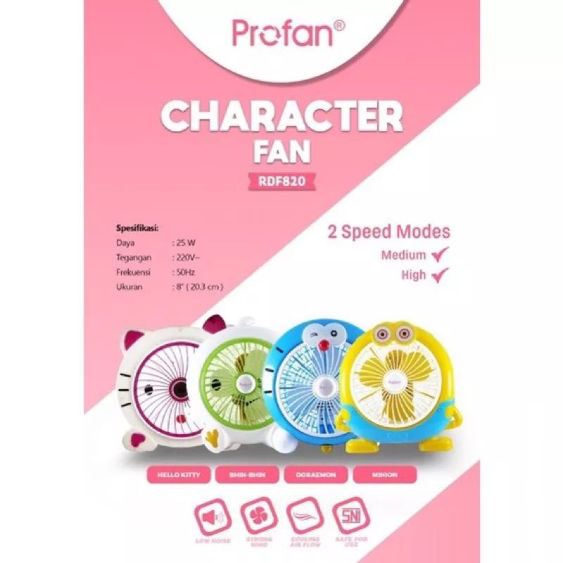 Profan - Kipas Angin Meja Karakter Profan 8" Inch / Desk Fan Profan RDF820