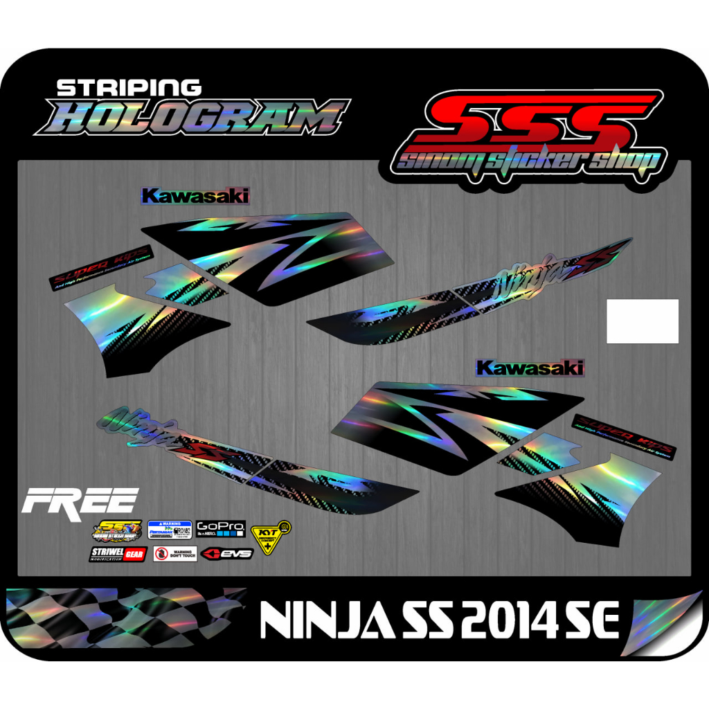 Stiker Striping Motif Ori Hologram Ninja SS 2014 SE/Ninja SS Special Edition 2014