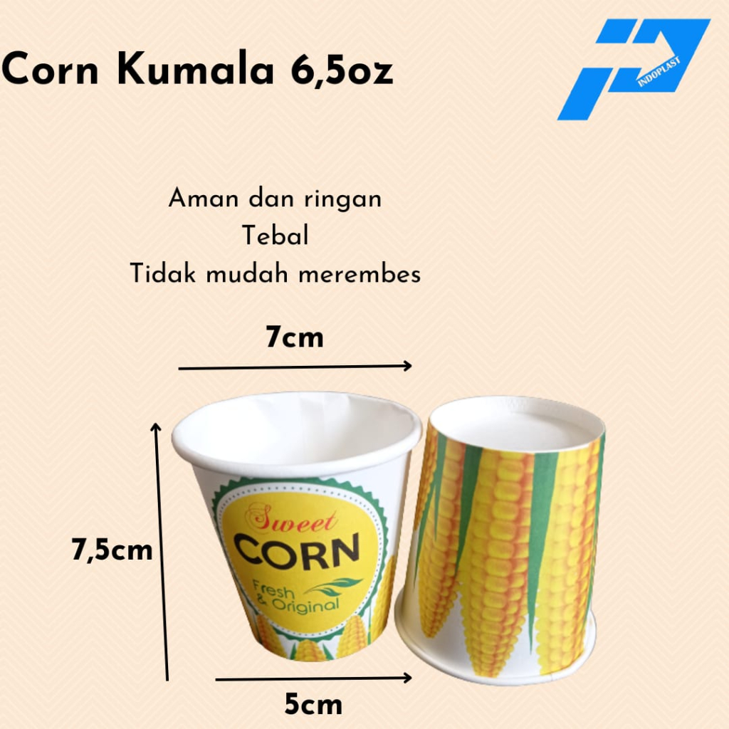 Gelas Kertas/Gelas Kopi/Gelas Jasuke/Cup 6,5oz Corn Kumala