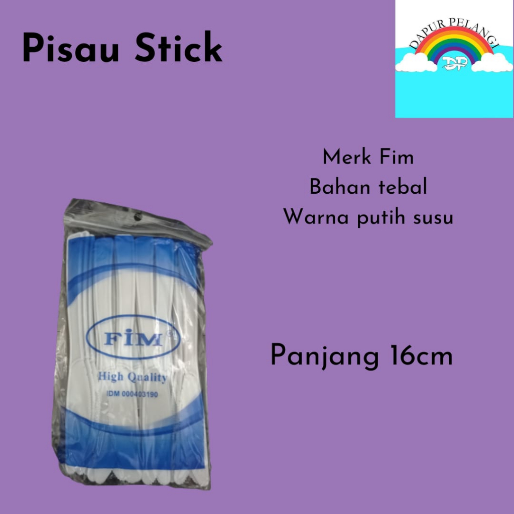 Pisau Plastik/Pisau Kue/Pisau Stick Putih Susu/Pisau Stick