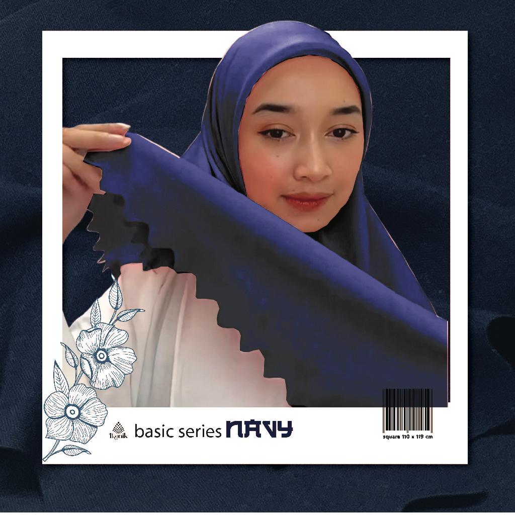 Hijab segi empat voal biru