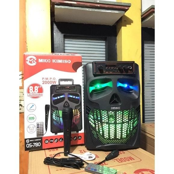 New Speaker Bluetooth Mkc Kimiso Qs-780 8,8 Inchi + Mic Karaoke