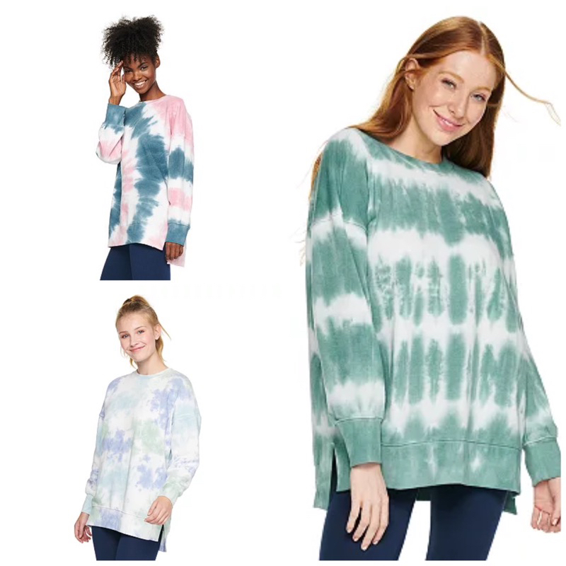 SO BY KOHLS WOMEN SWEATSHIRT SOFT TIE DYE LEMBUT