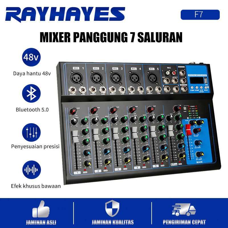 RAYHAYES  F7 7-channel USB bluetooth mixer