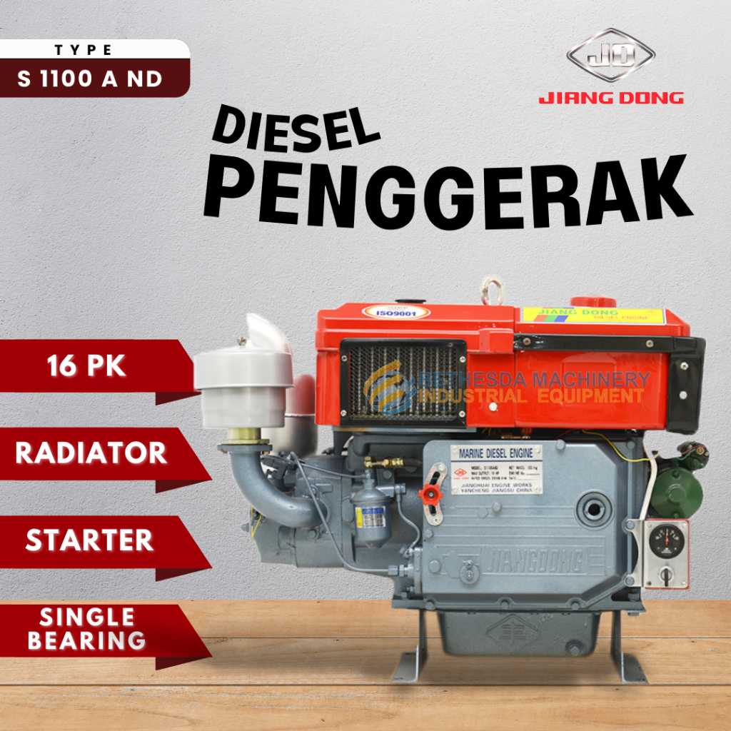 Diesel Penggerak Solar 16 Pk / Engine Serba guna JIANGDONG S1100 Radiator