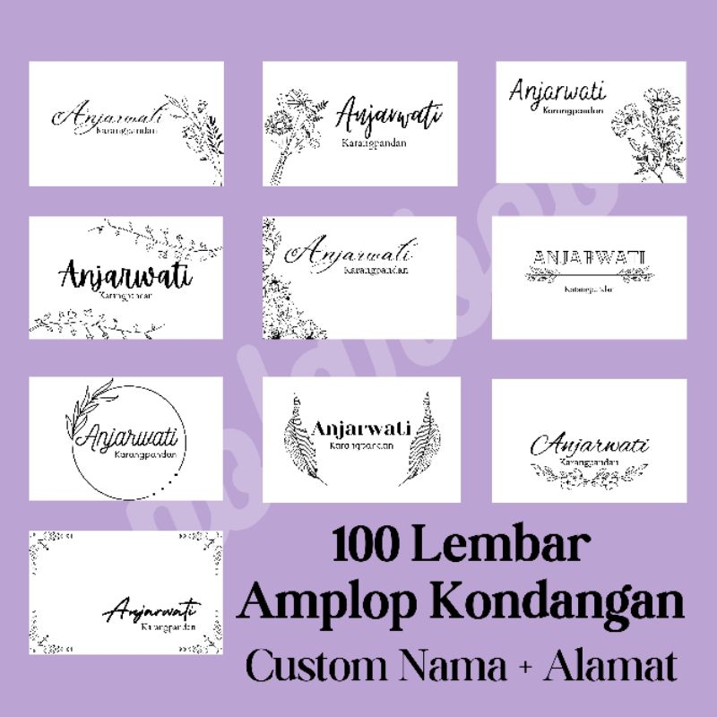 

Amplop Kondangan/ Mbecek/ Buwoh/ Custom Nama Motif Hitam Putih 100 Lembar