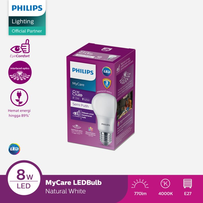 Philips MyCare Eyecomfort LEDBulb 8W E27 4000K 230V Natural White
