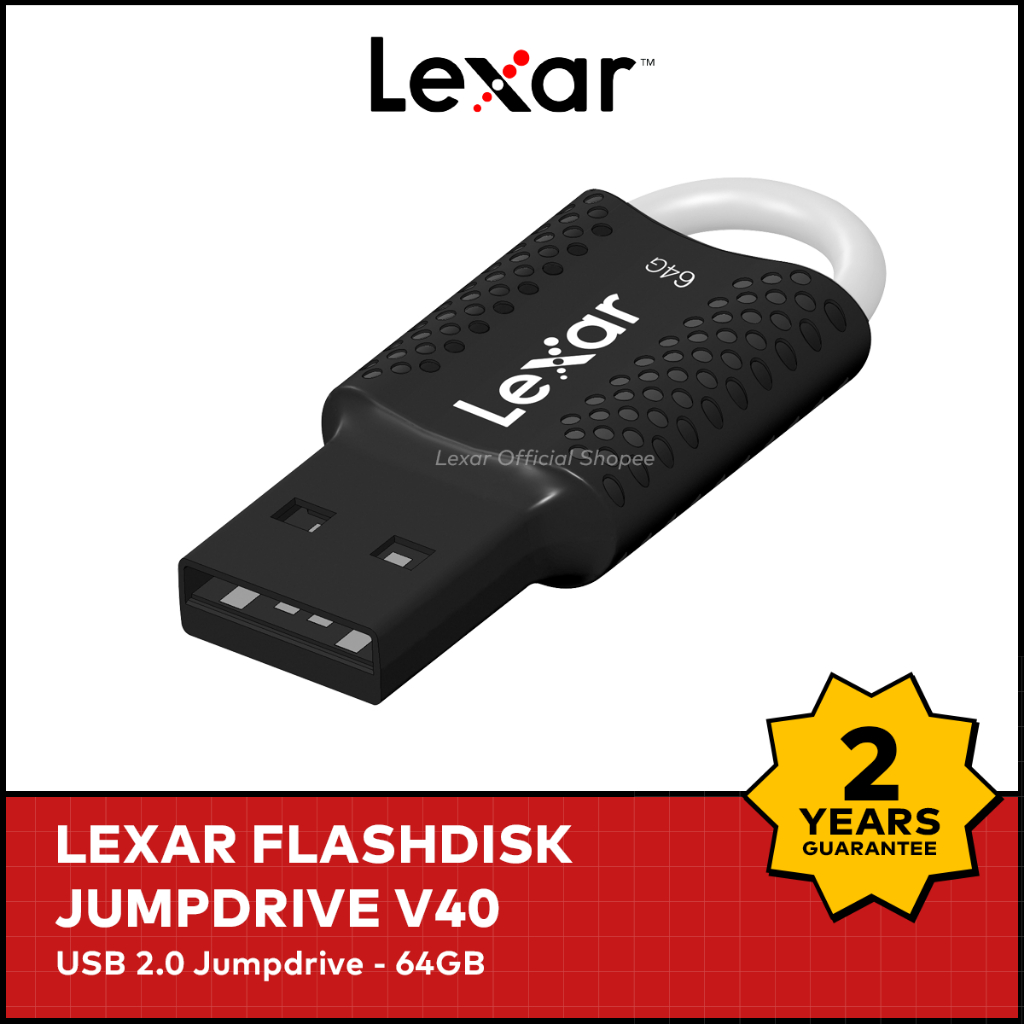 Lexar Flashdisk JumpDrive V40 USB 2.0 Flash Drive - 64GB