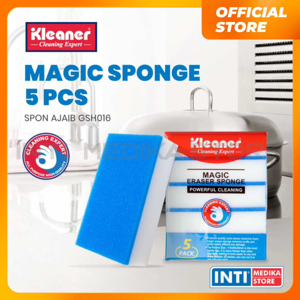 KLEANER - MAGIC ERASER SPONGE Isi 5 | Spons Busa Ajaib SERBAGUNA