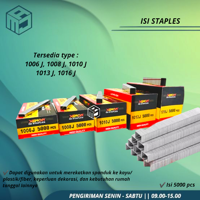 

Isi Staples Refil Stapler Paku tembak Air Nailer Stapler Gun 1006J 1008J 1010J 1013J 1016J