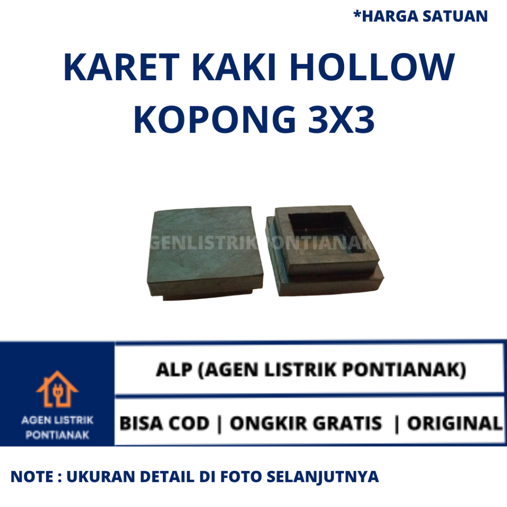 Karet Kaki Meja Kursi Rak Besi Hollow 3x3 Kopong Hollo
