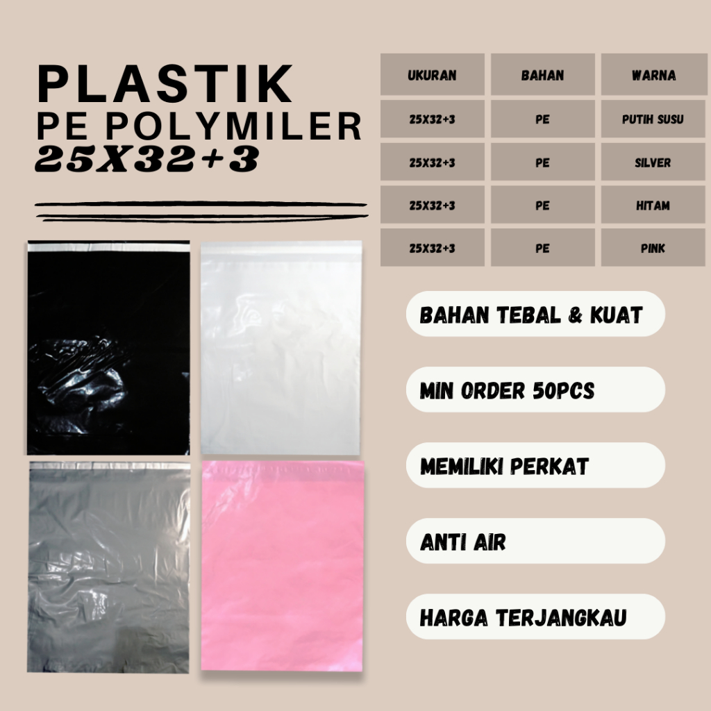 Plastik Packing Polymailer 25x32+3 [Plastik Packing Olshop, Fashion,Plastik Baju, Plastik Jaket,Plas