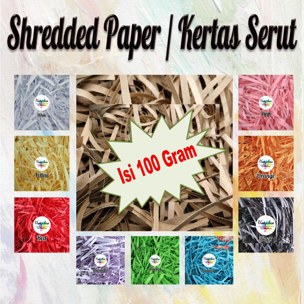 

(100 Gram) Kertas Cacah Murah / Kertas Serut / Kertas Samson / Kertas Hampers / Shredded Paper / Kertas Potong