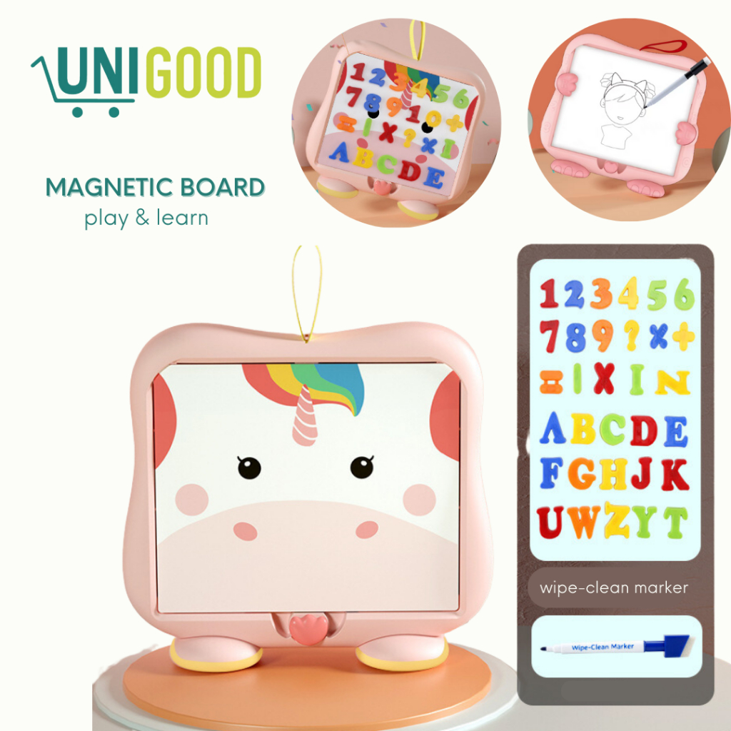 

UNIGOOD - Papan Tulis Anak Magnet Papan Belajar Gambar Alphabet Unicor - Unicorn