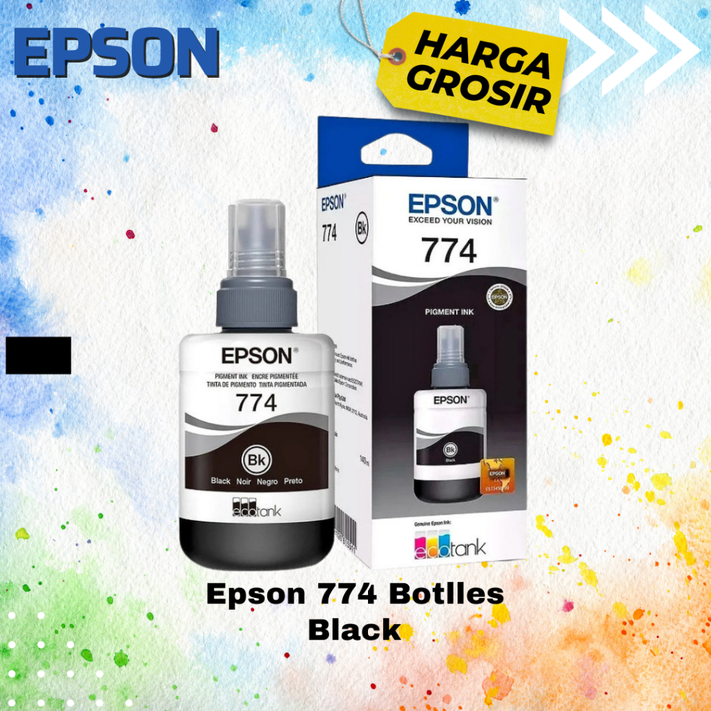 Tinta Epson 774 BK Black Hitam 100% Original