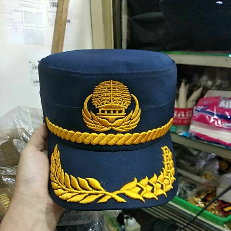 Topi komando korpri biru dongker