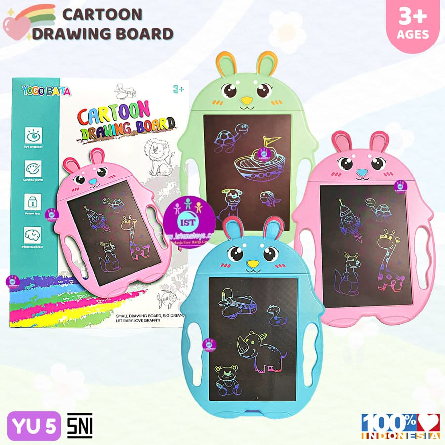 

Mainan Edukasi Anak Papan Tulis | Cartoon Drawing Board Light Papan Tulis LED