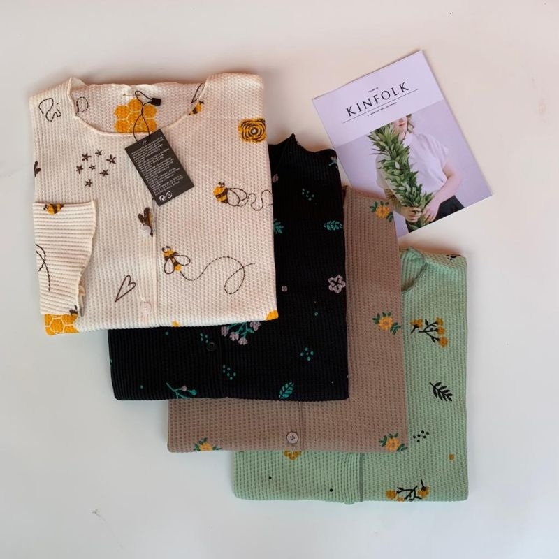 CARDIGAN CROP WANITA / WAFFLE CARDIGAN / CARDIGAN MOTIF / CARDIGAN SEMI KOREA / CARDIGAN OUTER / CAR