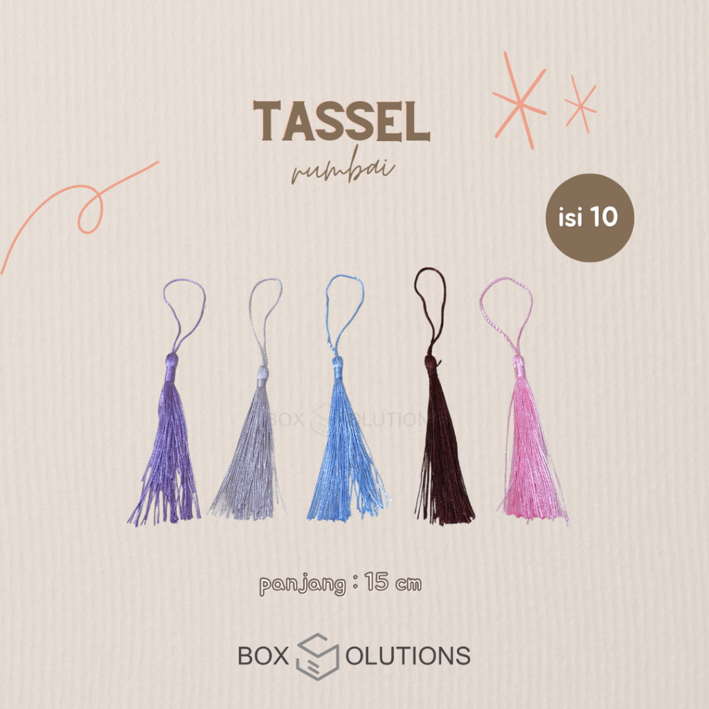 

[isi 10] tassel tali rumbai gantungan hampers warna-warni