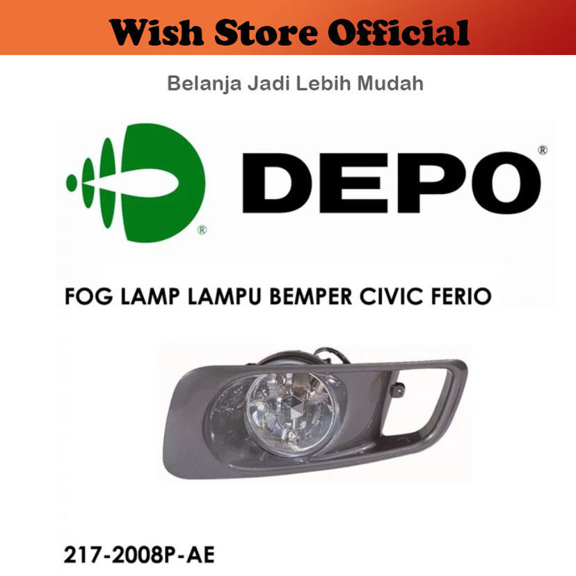 [SET] LAMPU KABUT FOG LAMP BUMPER FOGLAMP Civic Ferio / Civic 1999 - 2000 DEPO