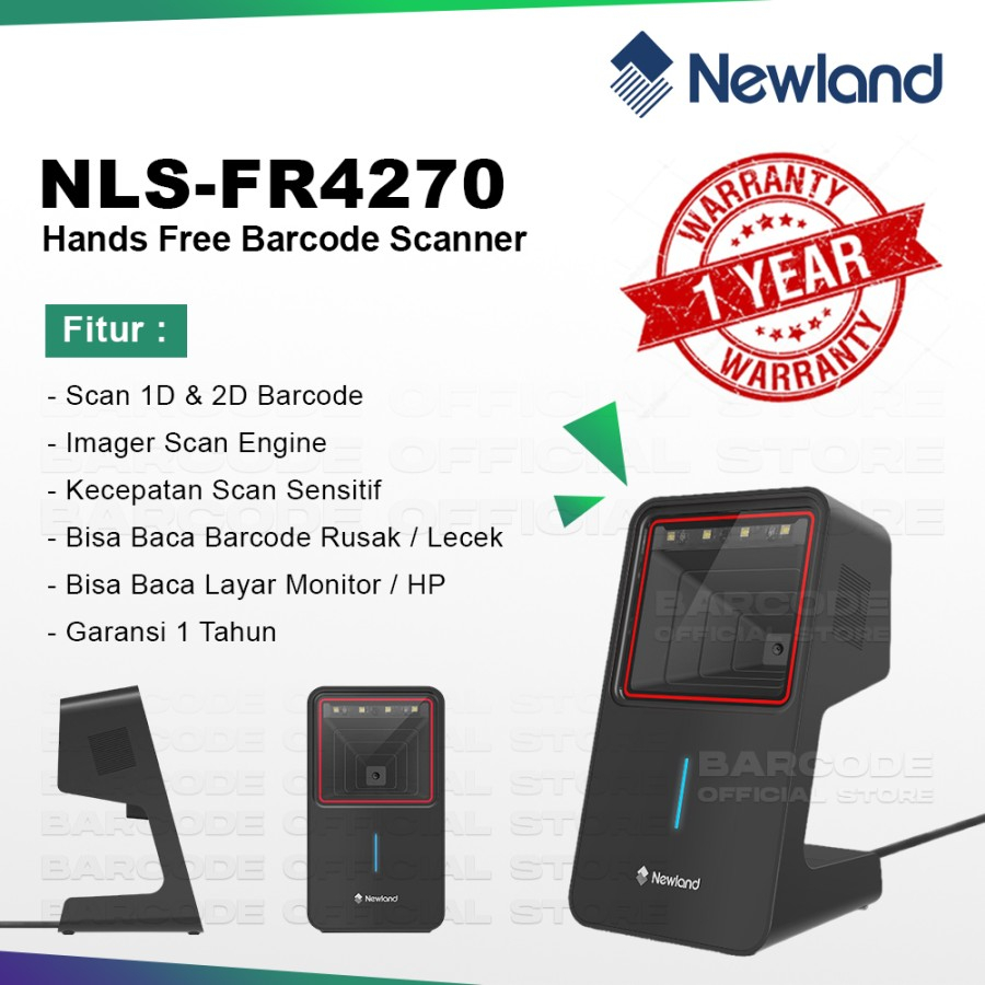 Handheld Barcode Scanner Newland NLS-FR4270 Mobile Payment Ritel Swalayan Supermarket