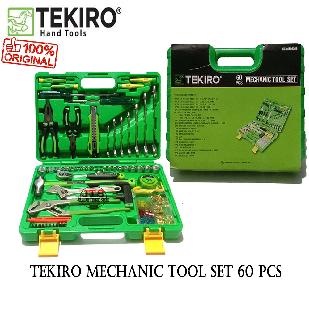 TOOL KIT TOOL SET TEKIRO 60Pcs / Mechanic Toolskit Set Kunci Mekanik Kunci Ring Pas 8-19mm / Mata So