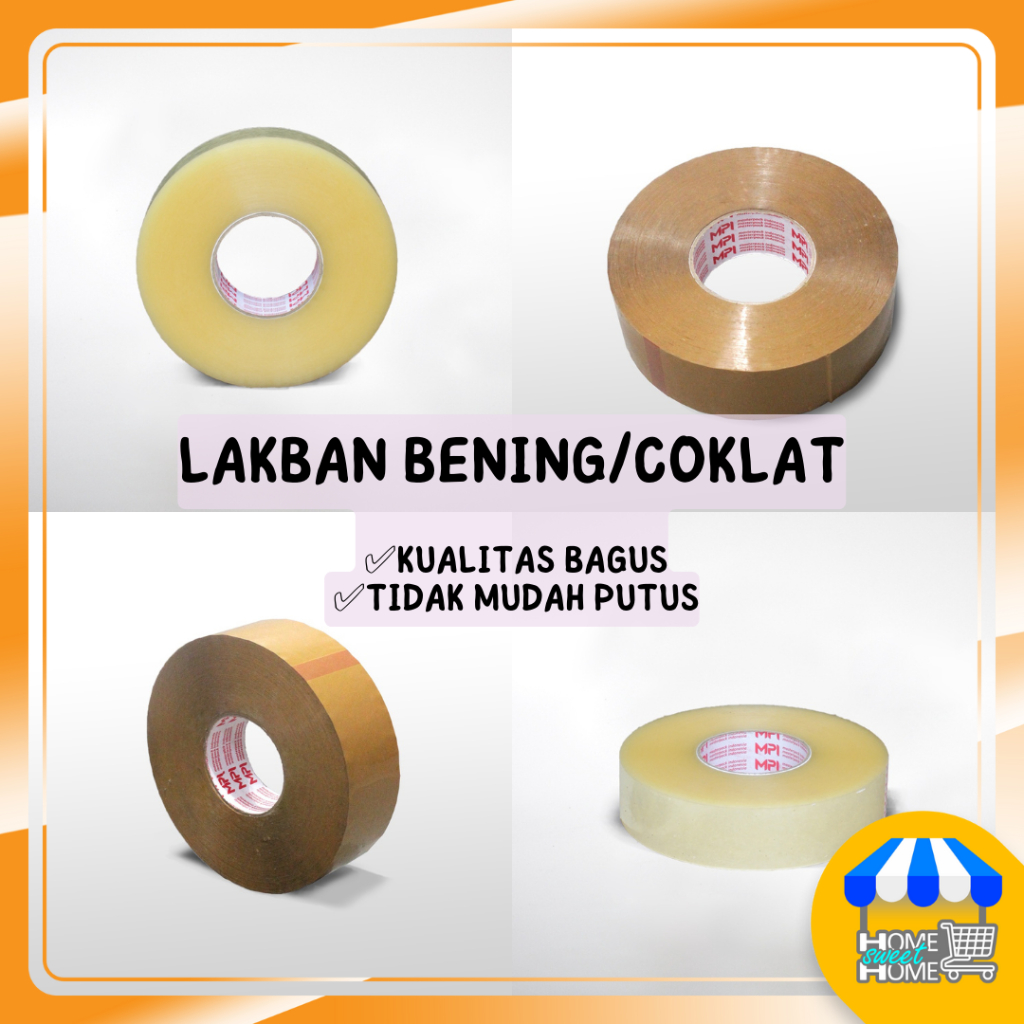 

Lakban Bening Coklat Murah Kualitas Bagus Tidak Mudah Putus 45 mm x 500 Yard MPI Master Pack Indonesia