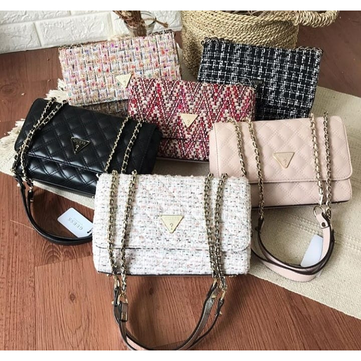 *PGBAGS*TAS SELEMPANG/BAHU WANITA GSS/GUESS* RAJUT RYAN CROSSBODY BAG IMPORT/PREMIUM#155642