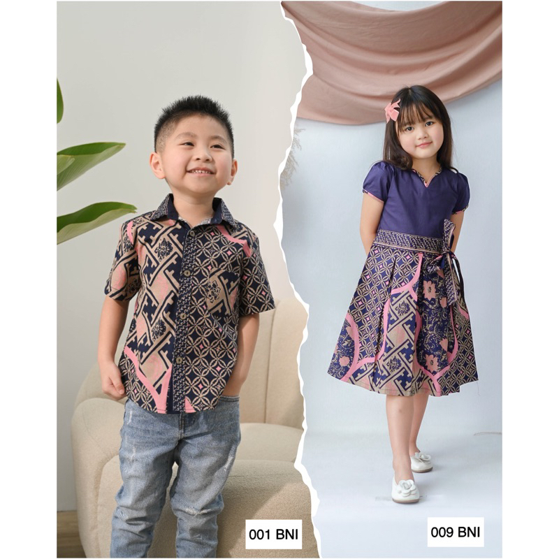 Kemeja / Dress Batik Anak / Batik sekolah / Seragam Batik Anak BNI#