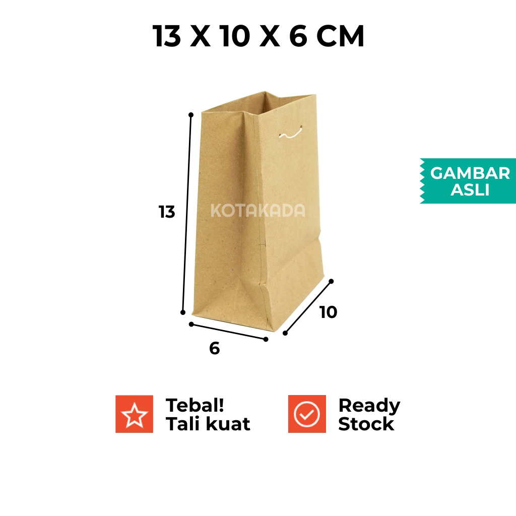 

Paper Bag Mini Polos / 13x10x6cm / Ready Stock / Grosir Ecer Murah / Tas Kertas Kado Paperbag Tebal Kuat Pusat