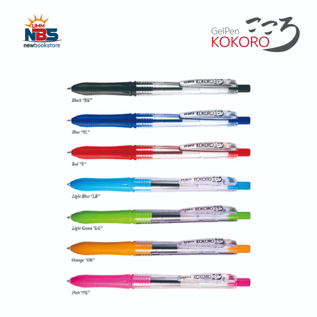 

Ballpen Zebra Kokoro 0,5 mm / Black , Red , Blue Black , Green , Light Green , Pink , Yellow