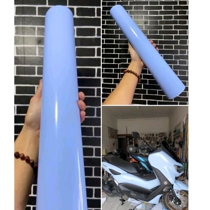 skotlet biru muda glossy skotlet pastel ice blue glossy