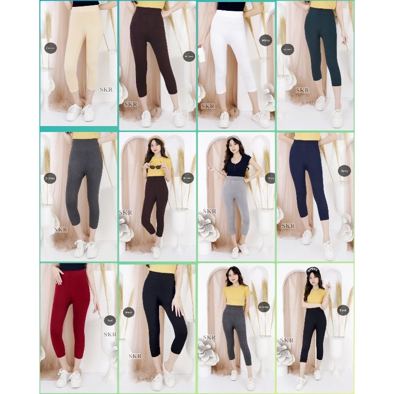 PROMO BIG SALE LEGGING WANITA 7/8 POLOS TEBAL  / LEGGING MURAH WANITA
