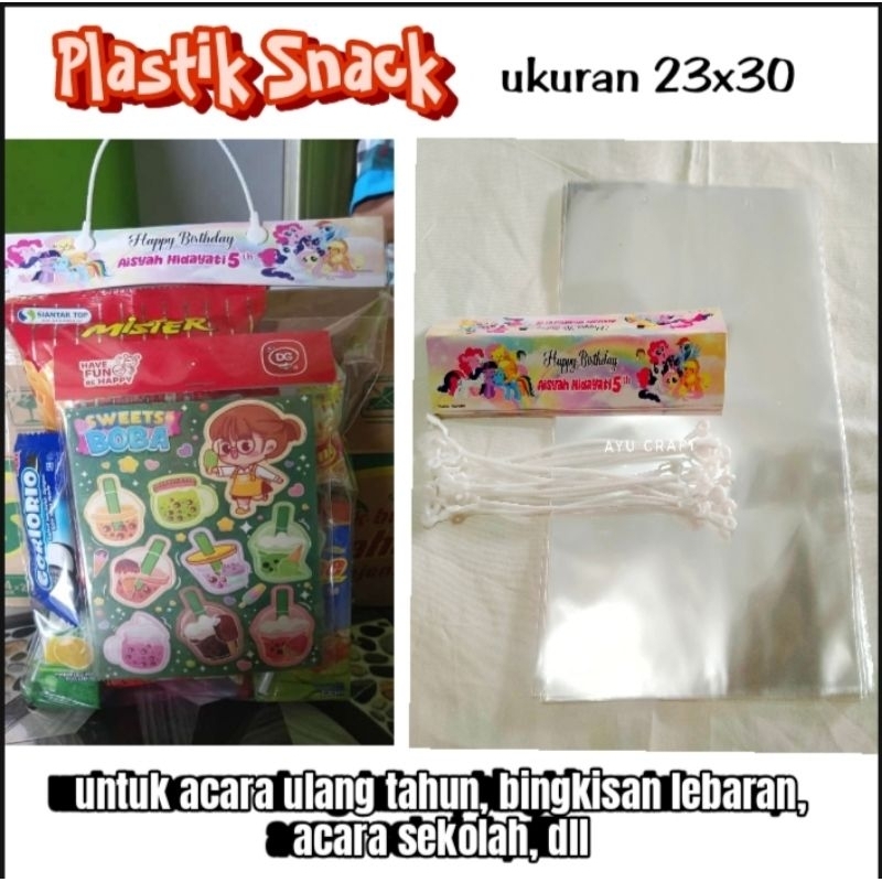 

(1pack isi 8 PC) plastik Snack lebaran/ultah ukuran 23x30 & 20x30 cm