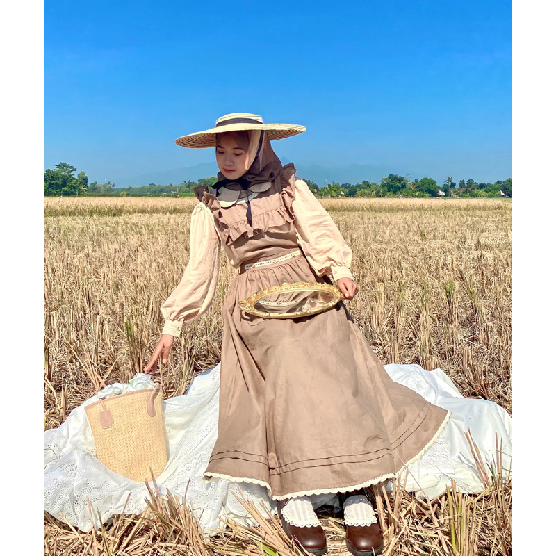 Oryza Overal vintage set/overall vintage/overall set/overall cottagecore