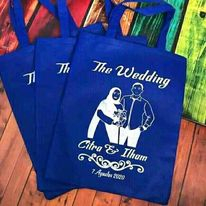 tas spunbond tali uk 25 x 35 goodiebag sablon / wedding / khitanan / ulang tahun / hampers